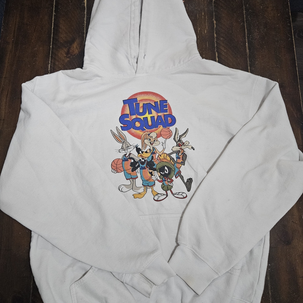 White Tune Squad Hoodie Mens Medium